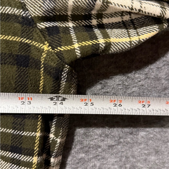 Brahma flannel shirt mens Large green white plaid button up cotton heavy work - Picture 5 of 8